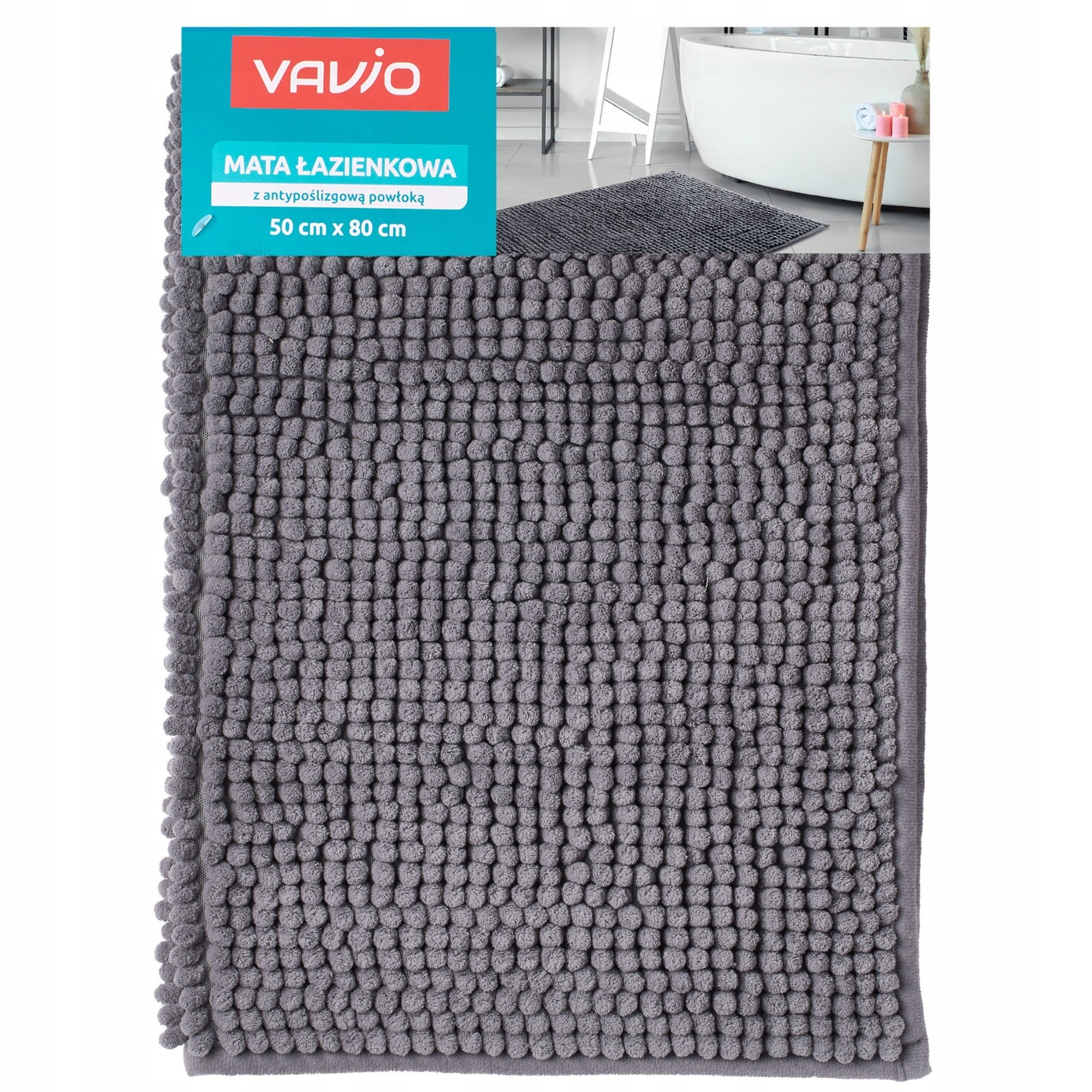 

Mata łazienkowa z antypoślizgową powłoką 50x80cm