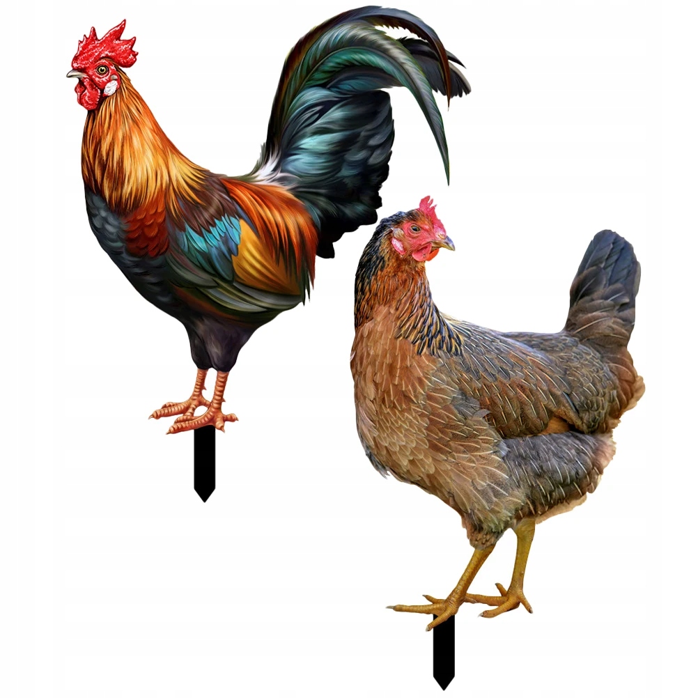 

Ozdobne Wkładki Ogrodowe Wtyczka Uziemienia Kury 2 Szt