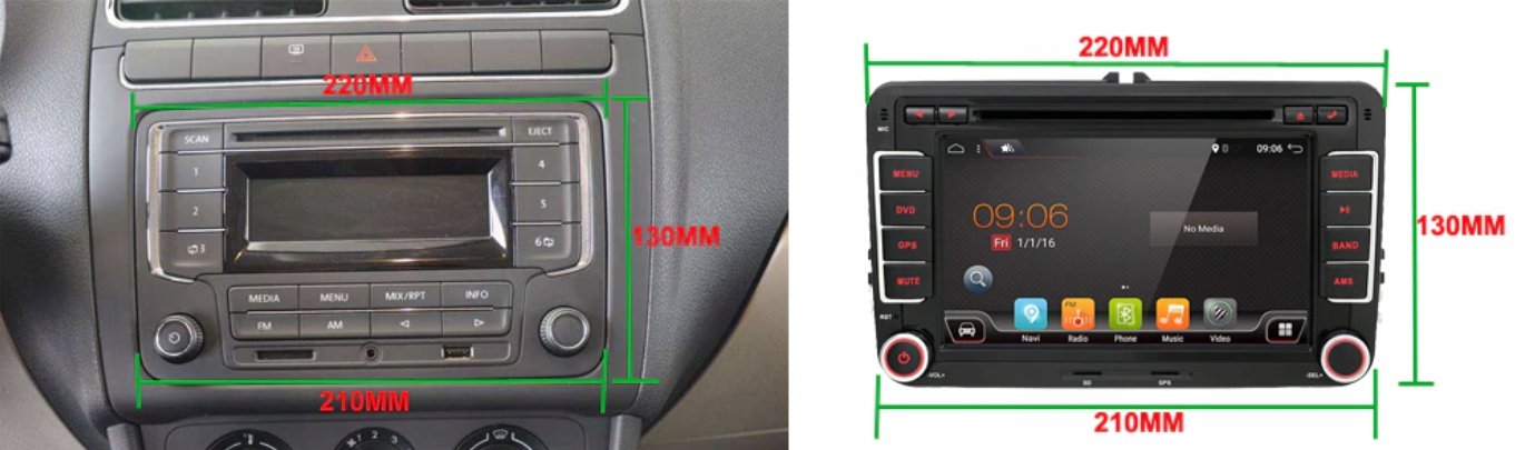 RADIO ANDROID VW PASSAT GOLF SKODA SEAT LEON 4/64 Komunikacja GPS Bluetooth Wi-Fi