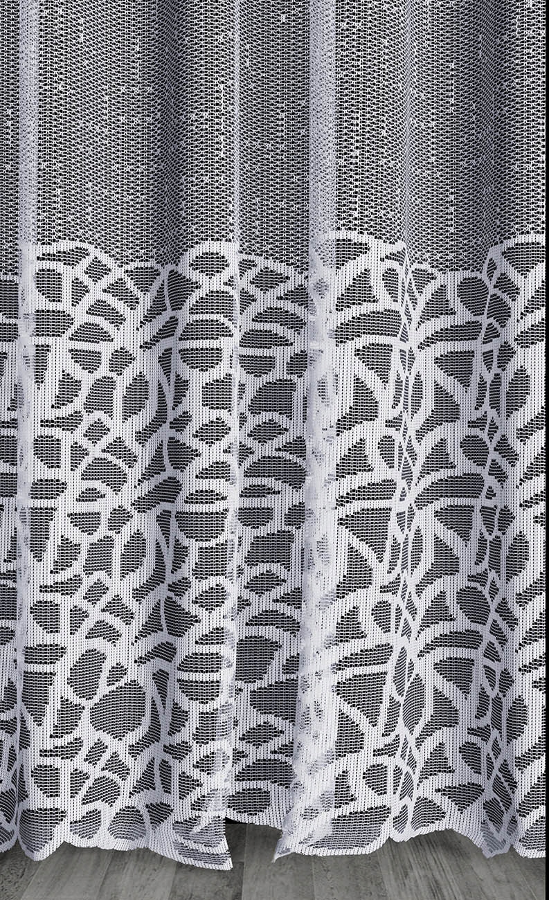 Mg Záclona žakárový vzor dole 629/50 Bílá 300x250 cm Hotová Obšitá M