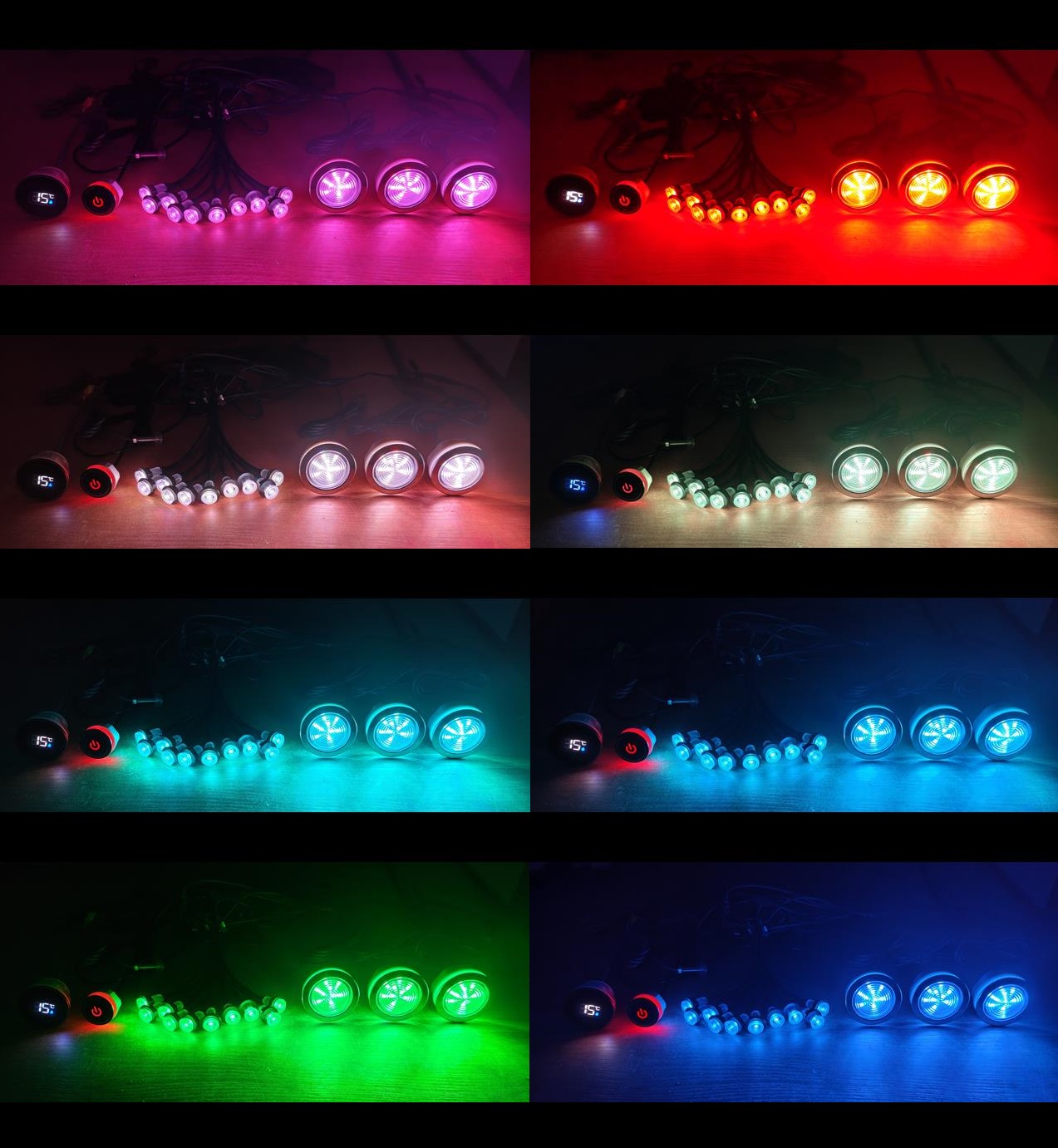 13 Spa svietidiel, Rgb Led osvetlenie do vane Balia elektronický teplomer