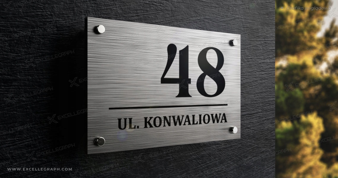 Aluminiowa tablica z numerem na płot elewację Kod producenta EX0022