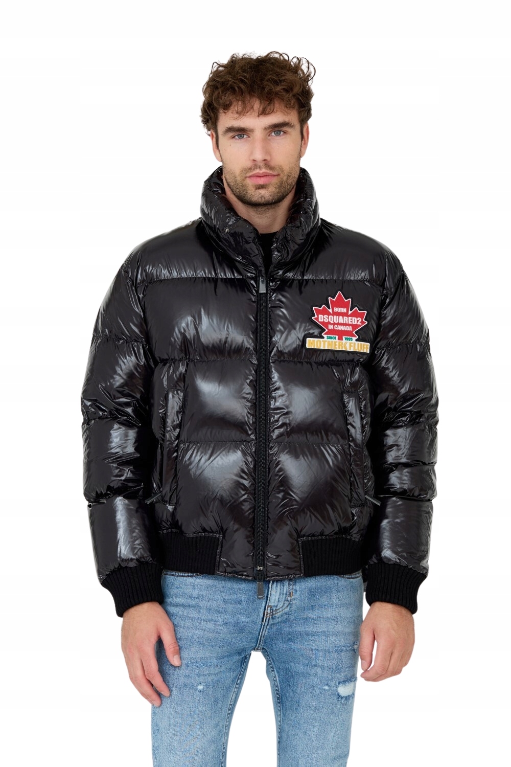 DSQUARED2 Černá bunda Glossy Puff Kaban 54