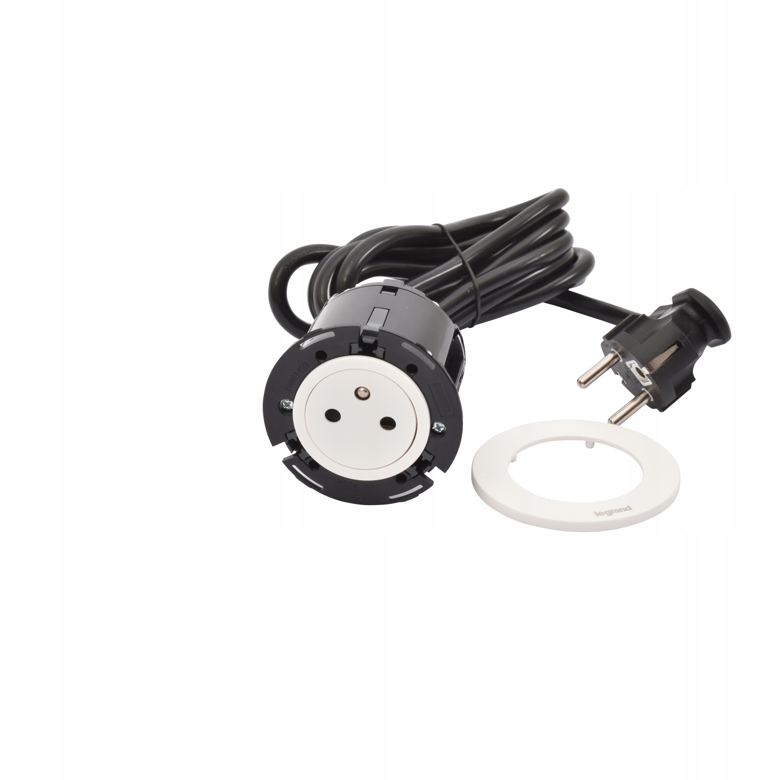 Nábytková zásuvka 2P+Z Disq 60 Biela Legrand 654720