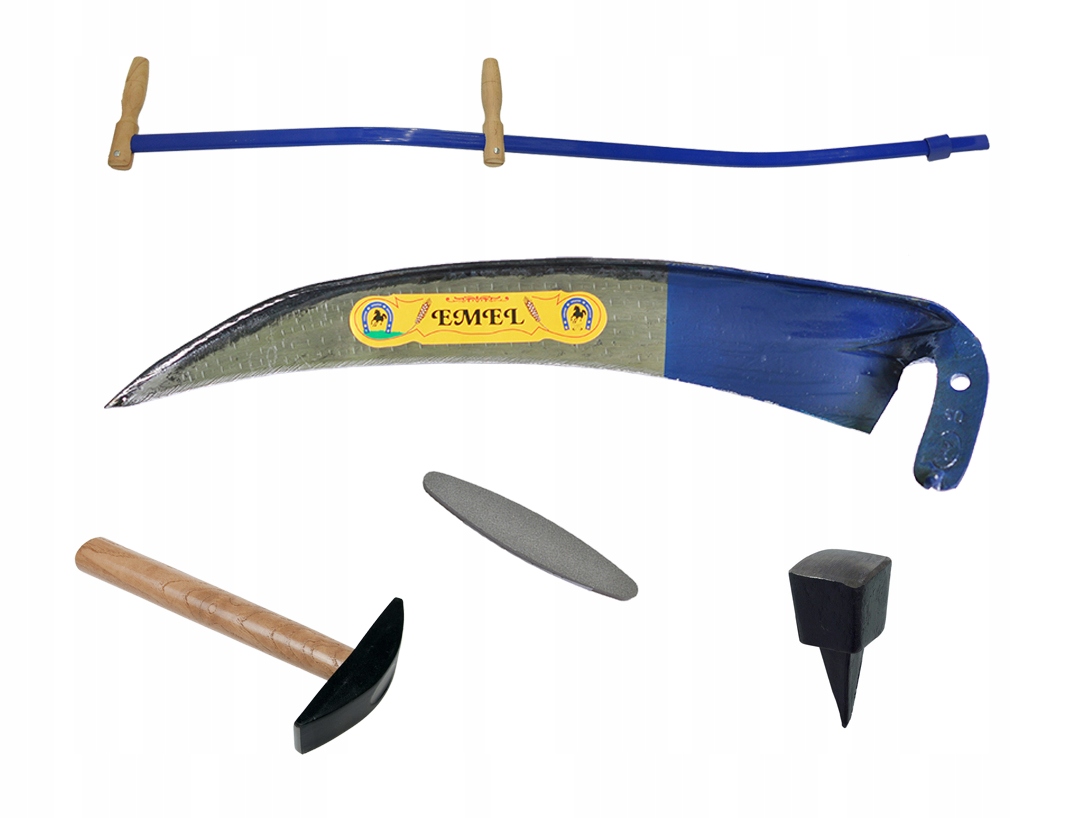 Zestaw: Kosa6, kosisko m, młotek, klep,osełka15mm