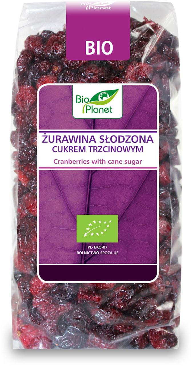 Brusinky Slazená Třtinovým Cukrem Bio 400 g Bio Planet