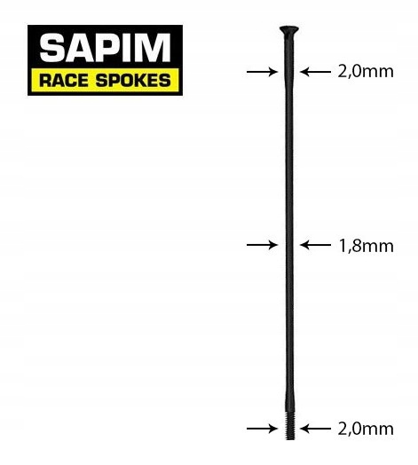 

Sapim Race 2,0-1,8-2,0 szprychy straight pull 284