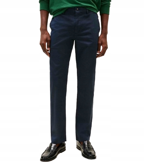 Tommy Hilfiger Modré Elegantní Kalhoty Jednoduché Barvy 31/34 Ktd