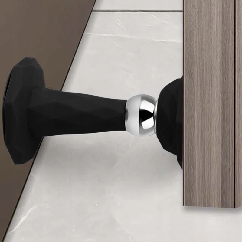 ODBOJNIK ODBÓJ DO DRZWI METALOWY MAGNETYCZNY STOPER OGRANICZNIK STAL CZARNY Długość 5.5 cm