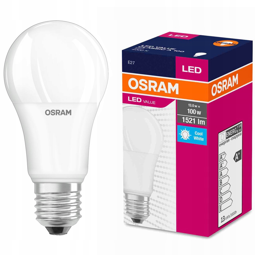 

Żarówka Led 13W=100W E27 Osram 4000K biała+gratis