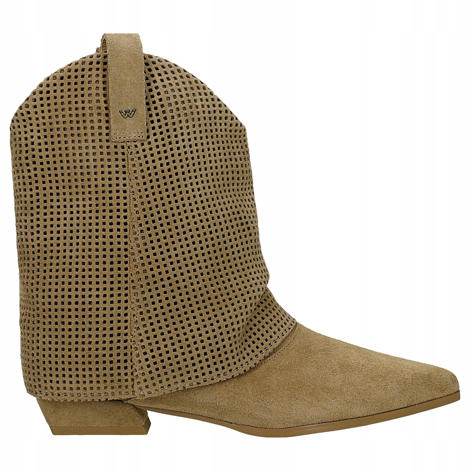 Béžové kotníkové boty s ažurovým svrškem vel. 37