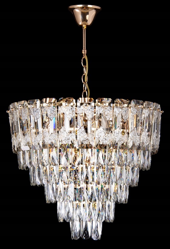 Zlatý palácový stropní svítidlo s krystaly do restaurace pro chodbu E27