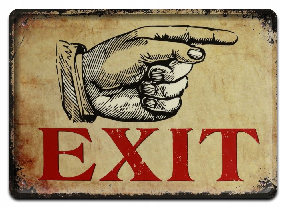 Exit Plakat Metalowy Szyld Obrazek Retro #20515