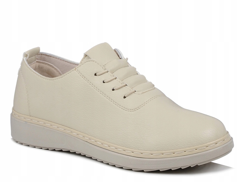 Półbuty damskie sportowe całe beżowe Unisoft 5933 wsuwane lekkie 36