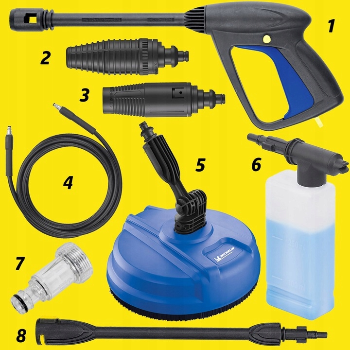 MYJKA CIŚNIENIOWA MICHELIN 1600W 190ewBar SAMOZASYSAJĄCA + SZCZOTKA PATIO Model MPX16