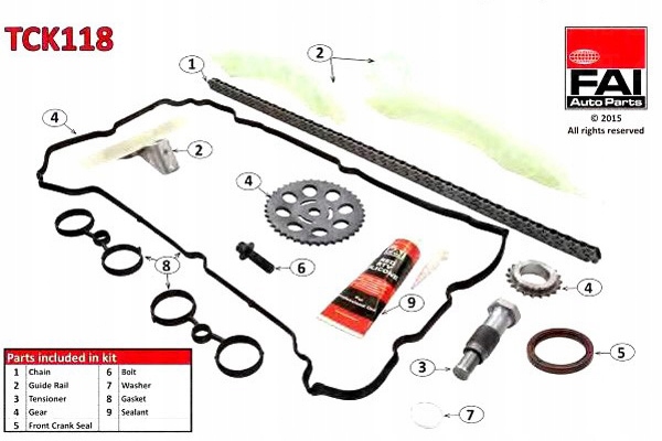 ZESTAW ŁAŃCUCHA ROZRZĄDU CITROEN C4 (08- ) Z USZCZ Producent części FAI AutoParts