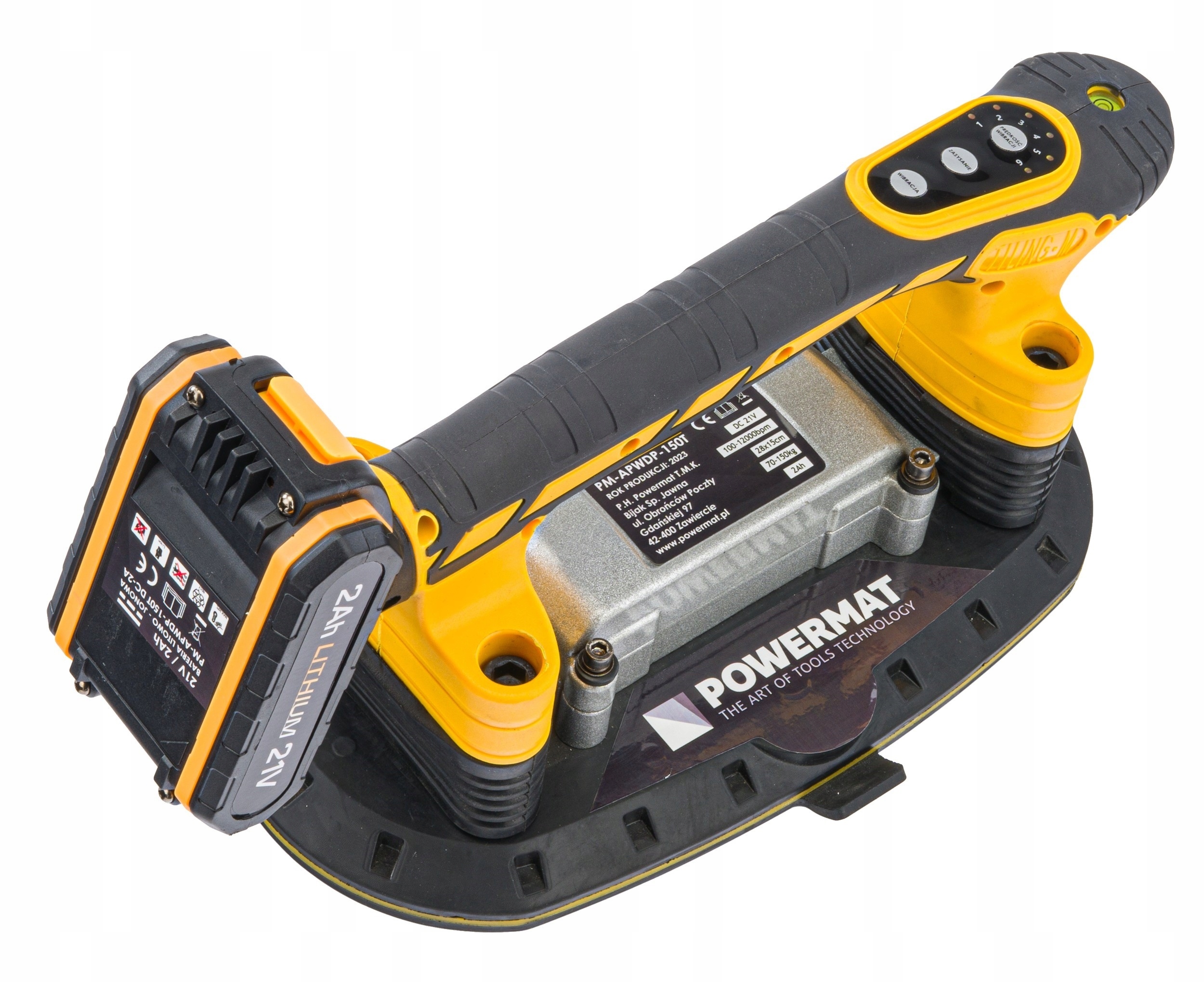 VIBRĒJOŠS PŪCEKLIS FLĪŽU IEKLĀŠANAI VIBRATORS LĪDZINĀŠANAI 2xACU 21V Ražotāja kods PM-APWDP-150T