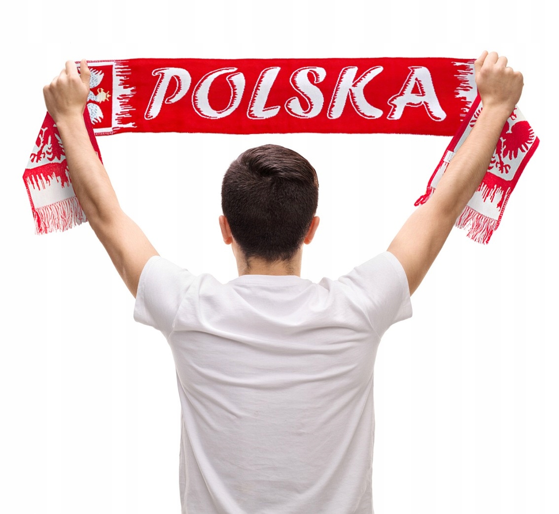 Szalik kibica Polska, 130 cm na mecz, wydarzenie sportowe dla kibica