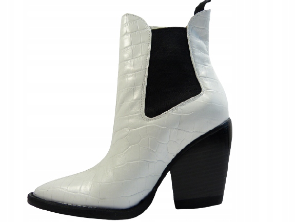 bílé nevídané elegantní sexy vysoké kotníkové boty kovbojské boty Eva Minge 39