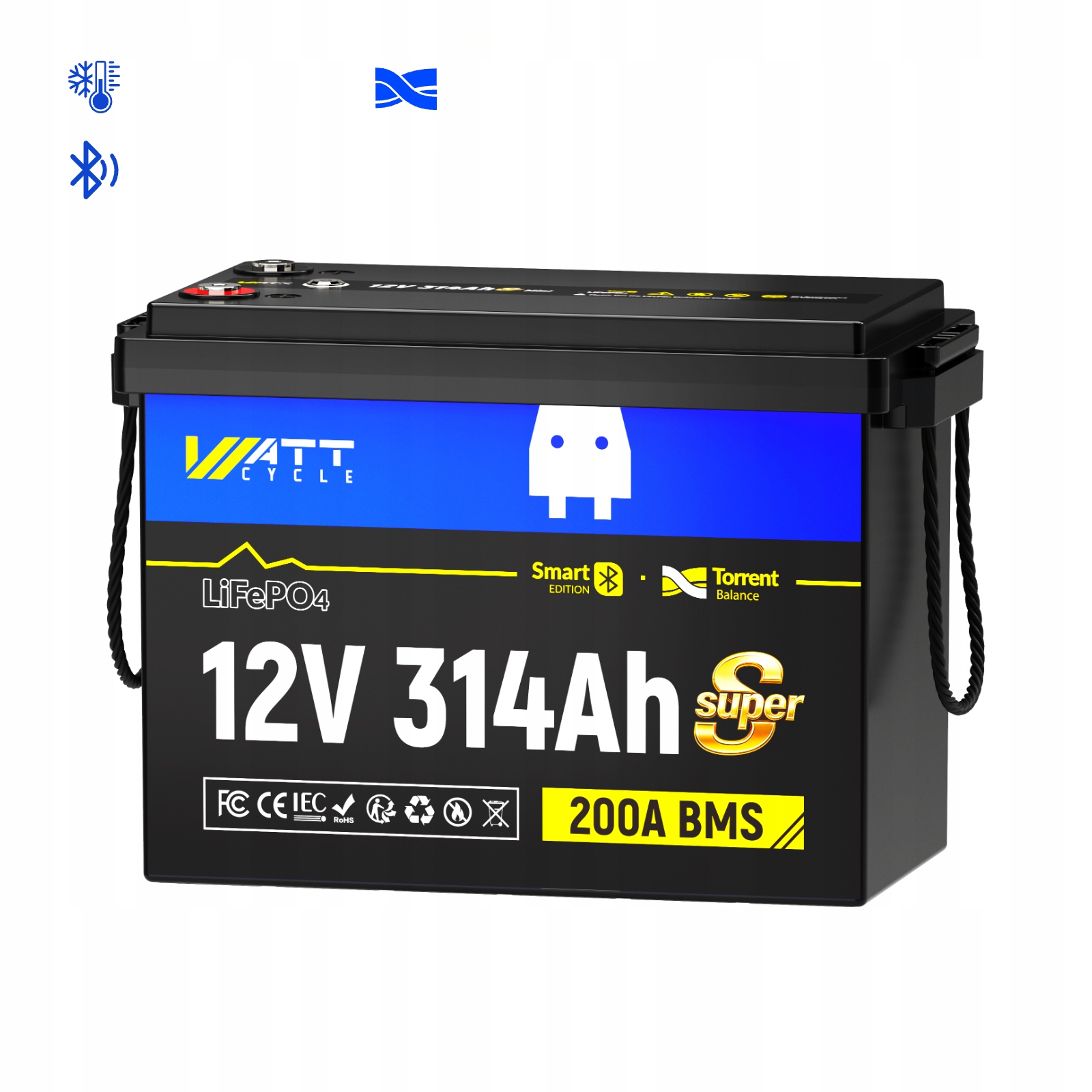 Akumulátor LiFePO4 12V 314Ah Mini S Bt 3A Active Balance Smart Button