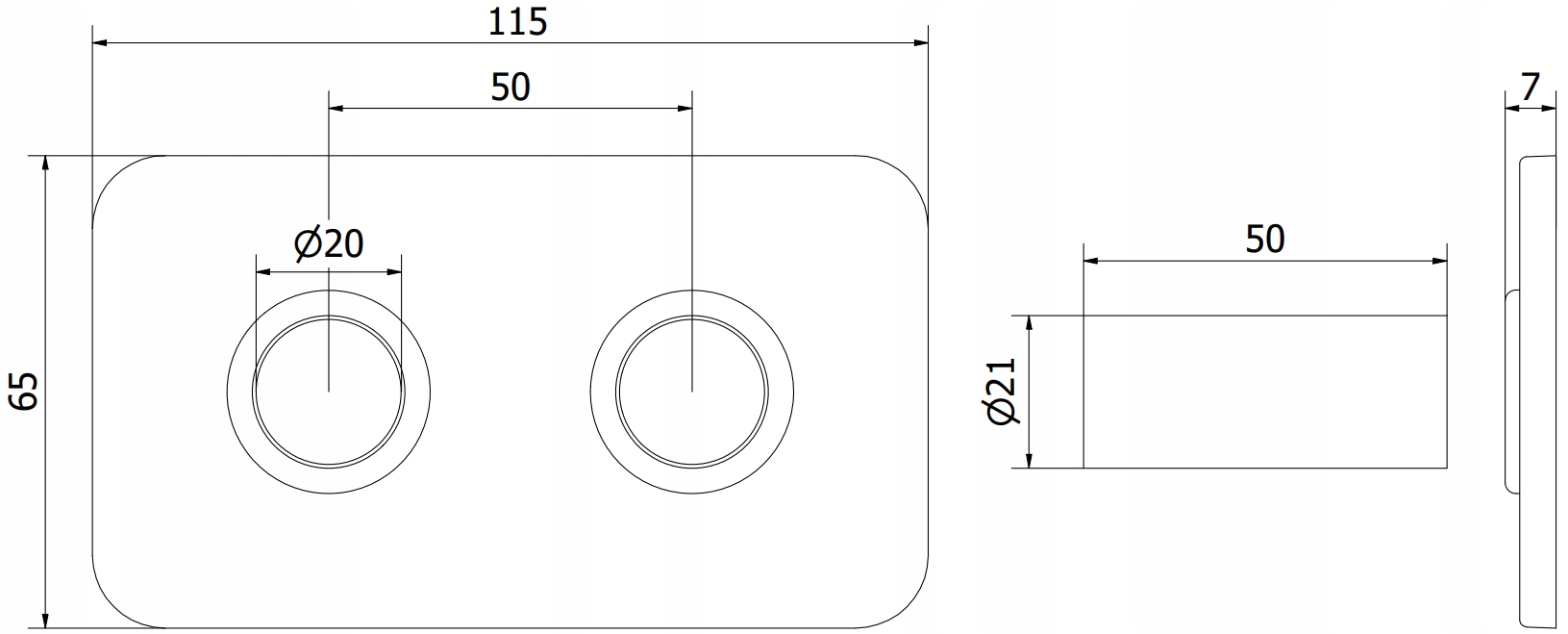 MEXEN ZESTAW MASKUJĄCY DO GRZEJNIKA ROZETA PODWÓJNA + TULEJE CZARNY Kod producenta W910-000-70
