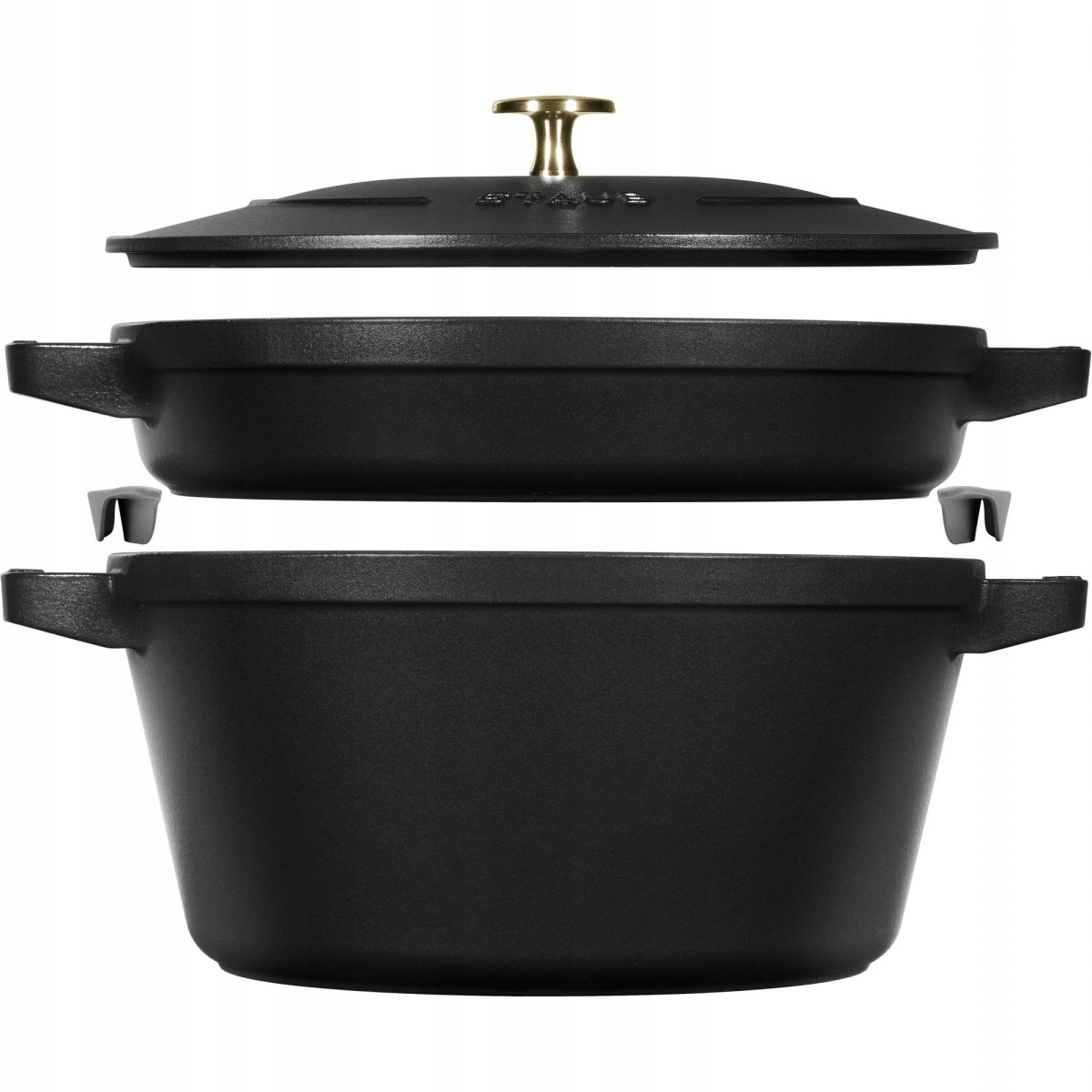 Sada 2 nádob veko 24 cm čierna Staub