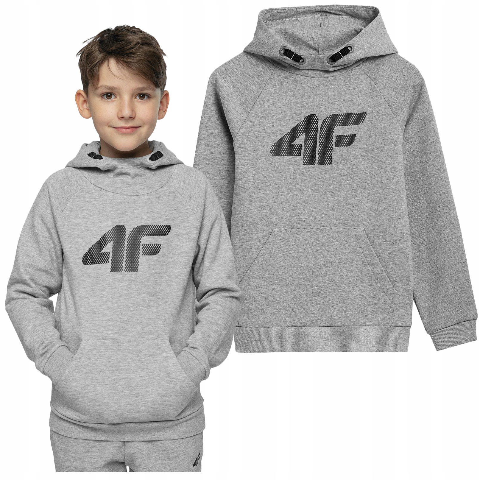 

Bluza z Kapturem Kangurka 4F junior JBLM001 134cm