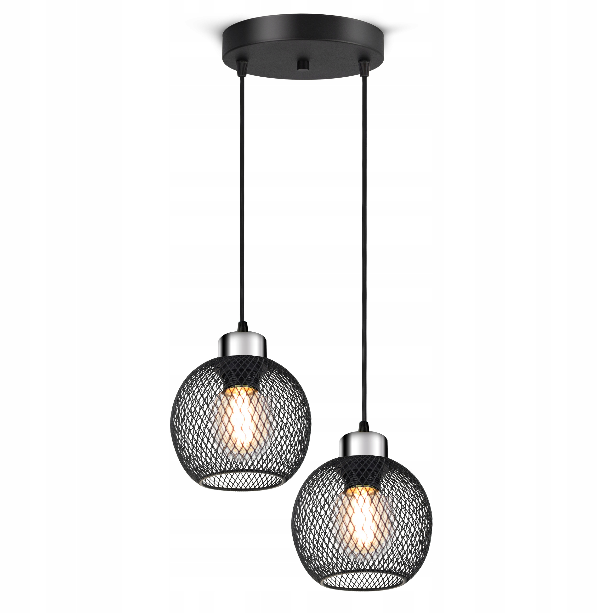 Stropní Svítidlo Závěsný lustr Vintage Loft Reflektor 444-EZ2 E27 ze síťoviny