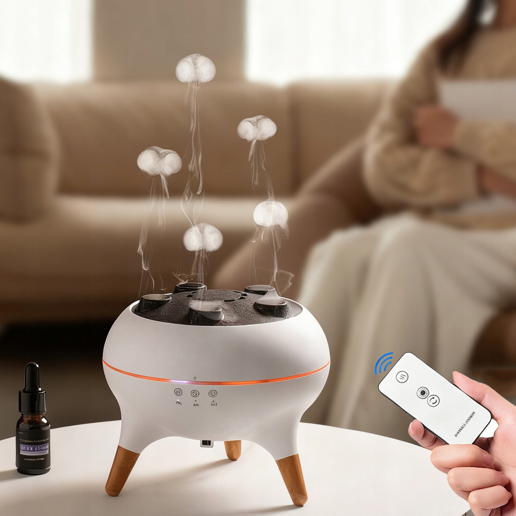 Meduza Nawilżacz Powietrza Dyfuzor Zapachow Z 7 Rgb Kolorami Pilot