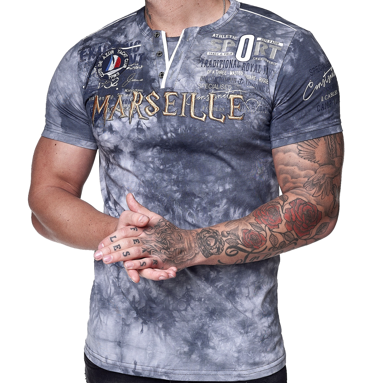 

T shirt Męski Marseille Wyszywany Hafty Nadruk