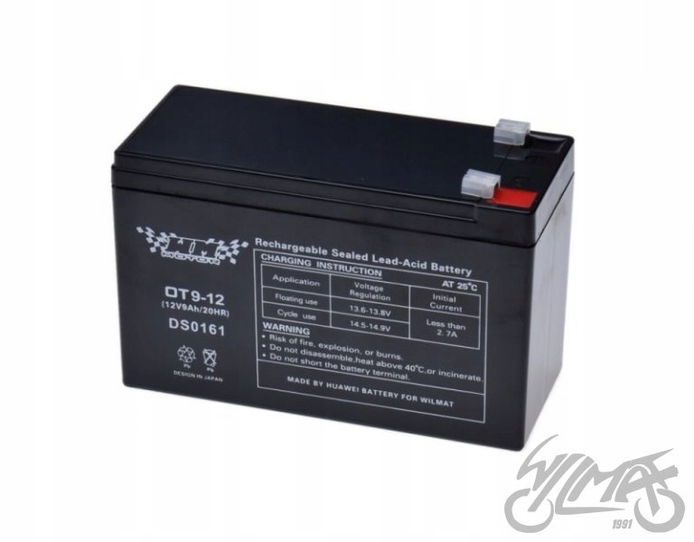 AKUMULATOR ŻELOWY 9Ah WM MOTOR 12 VOLT OT9-12
