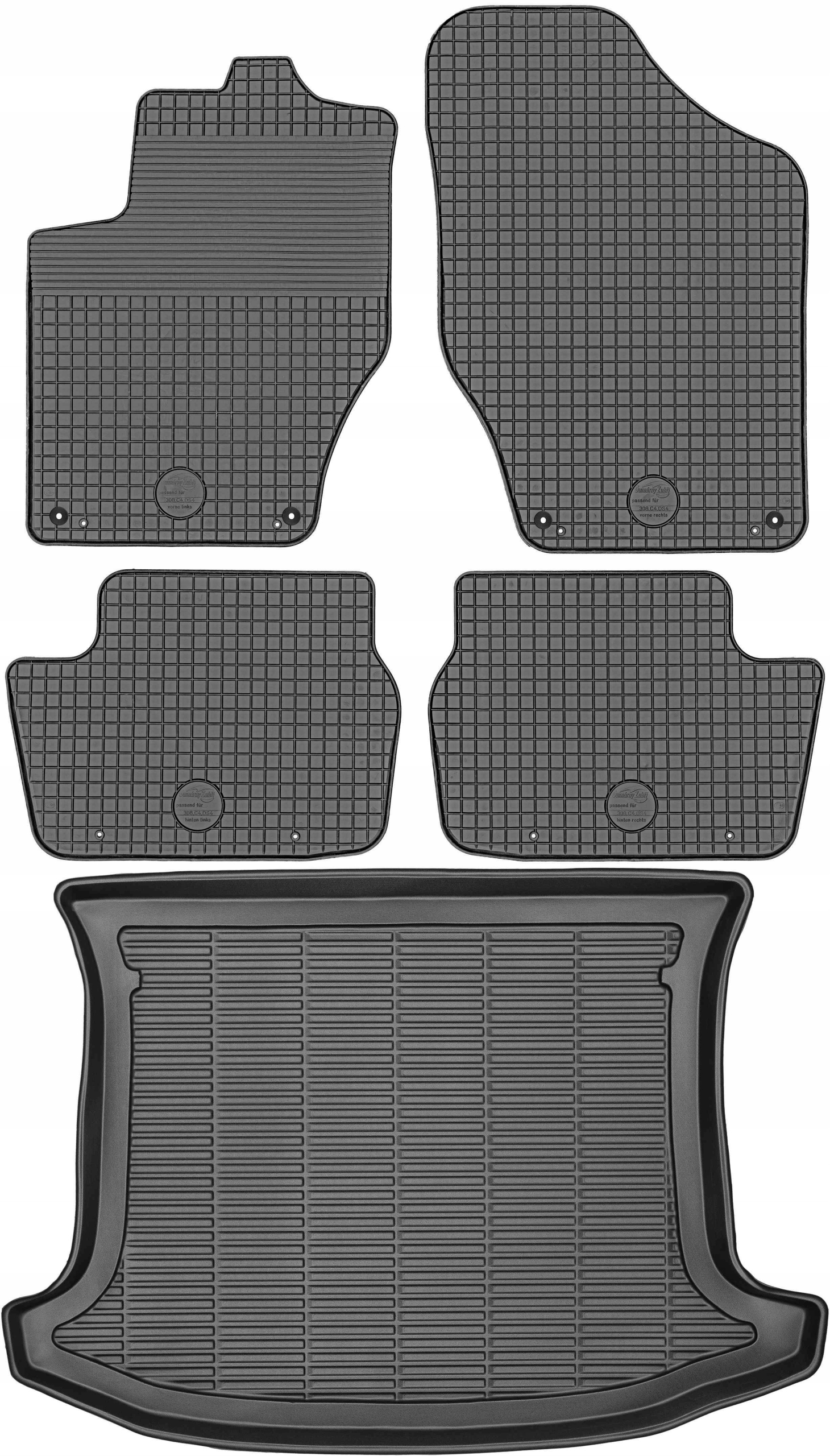Peugeot 308 I Kombi 07-13 Gumové stierače rohož batožinového priestoru