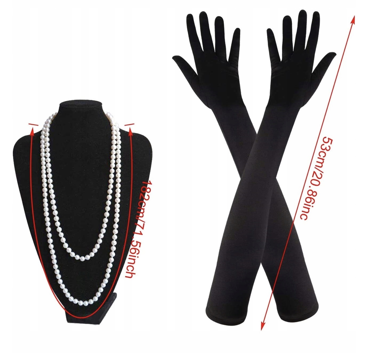 ZESTAW RETRO LATA 20 FLAPPER DAMSKI OPASKA KORALE PRZEBRANIE KARNAWAŁ BAL Marka inny