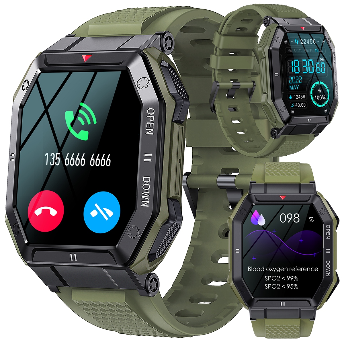 

Smartwatch Męski Militarny Rozmowy Duża Bateria Pl