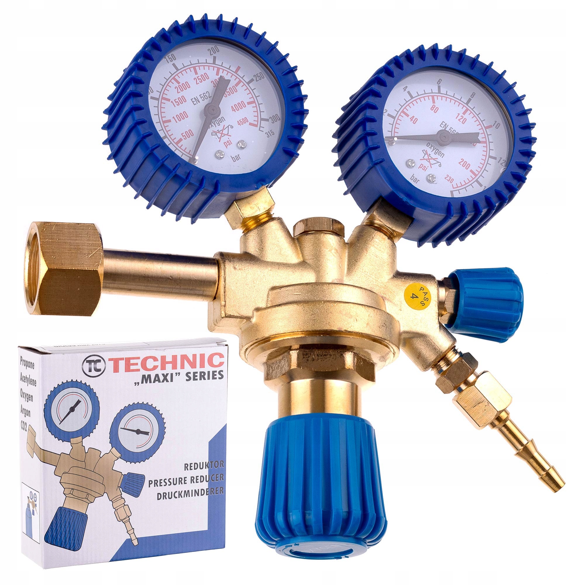 Mosazný Reduktor Tlaku Na Kyslík, Robustní Profi Konstrukce