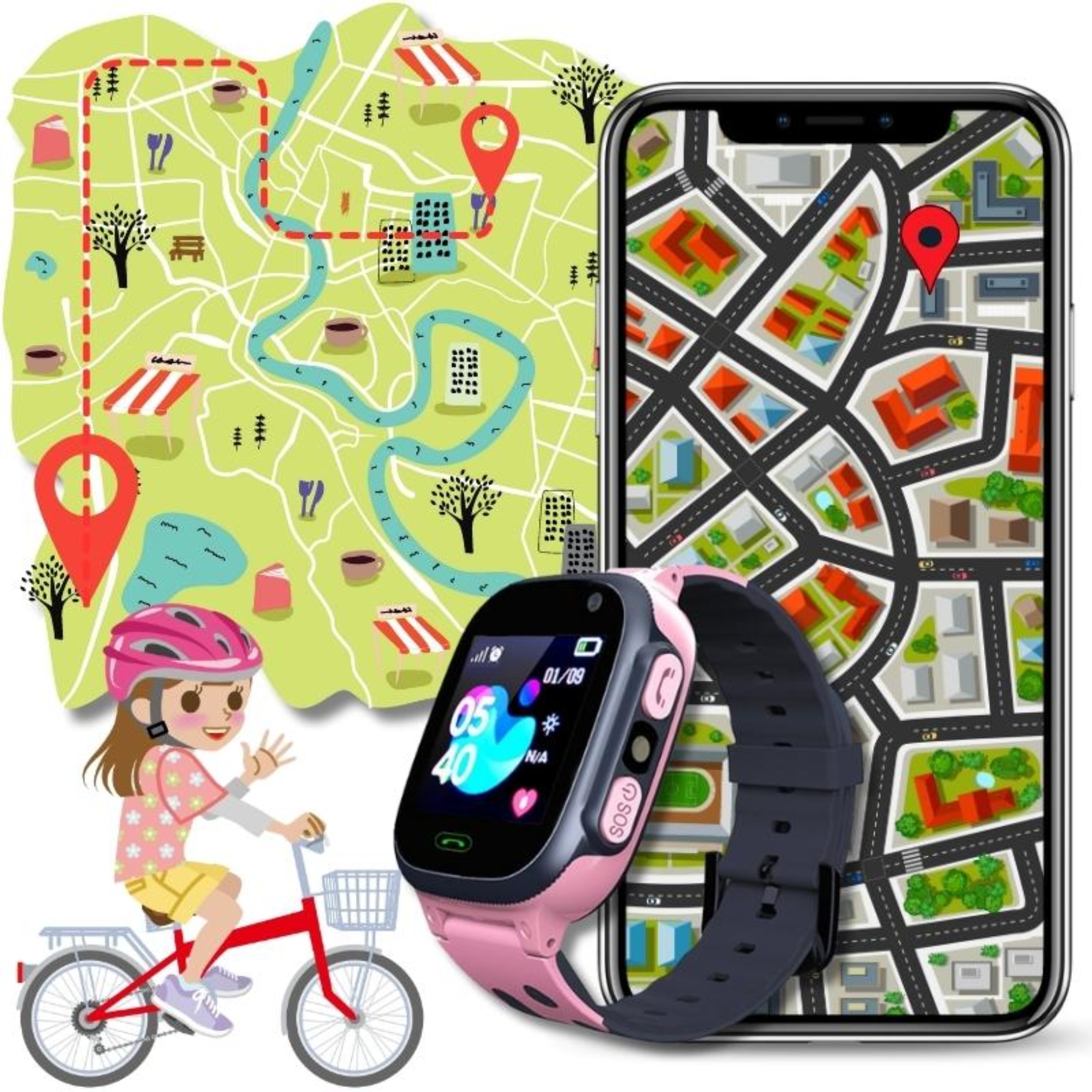 SMARTWATCH DLA DZIECI ZEGAREK SMARTBAND LOKALIZATOR GPS APARAT KARTA SIM Stan opakowania oryginalne