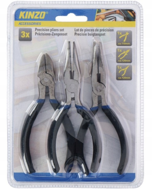 ZESTAW 3 SZTUK SZCZYPIEC WYGIĘTE PRECYZYJNE TNĄCE