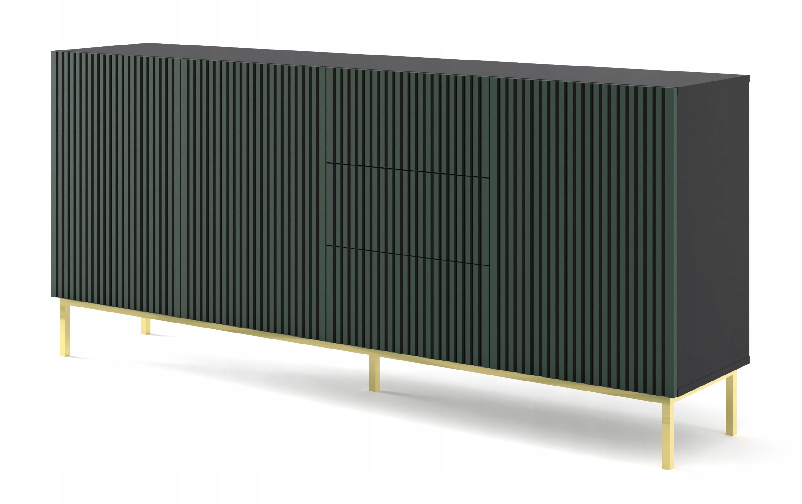 

Komoda Ravenna A 200 cm 3D3S czarny zielony rama