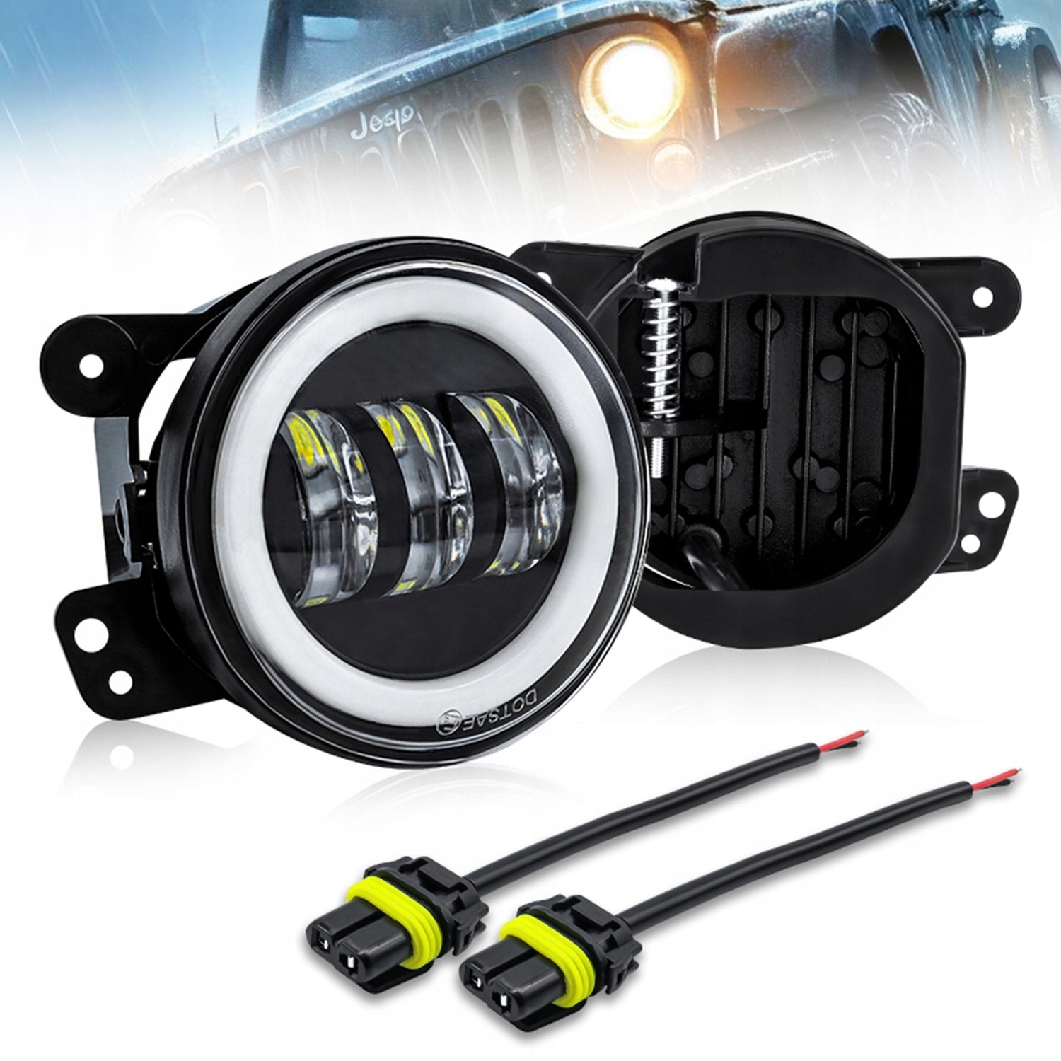 2X Lampy Pro Denní Svícení Led Drl Denního Světla Kulaté Pro Jeep Jk Tj