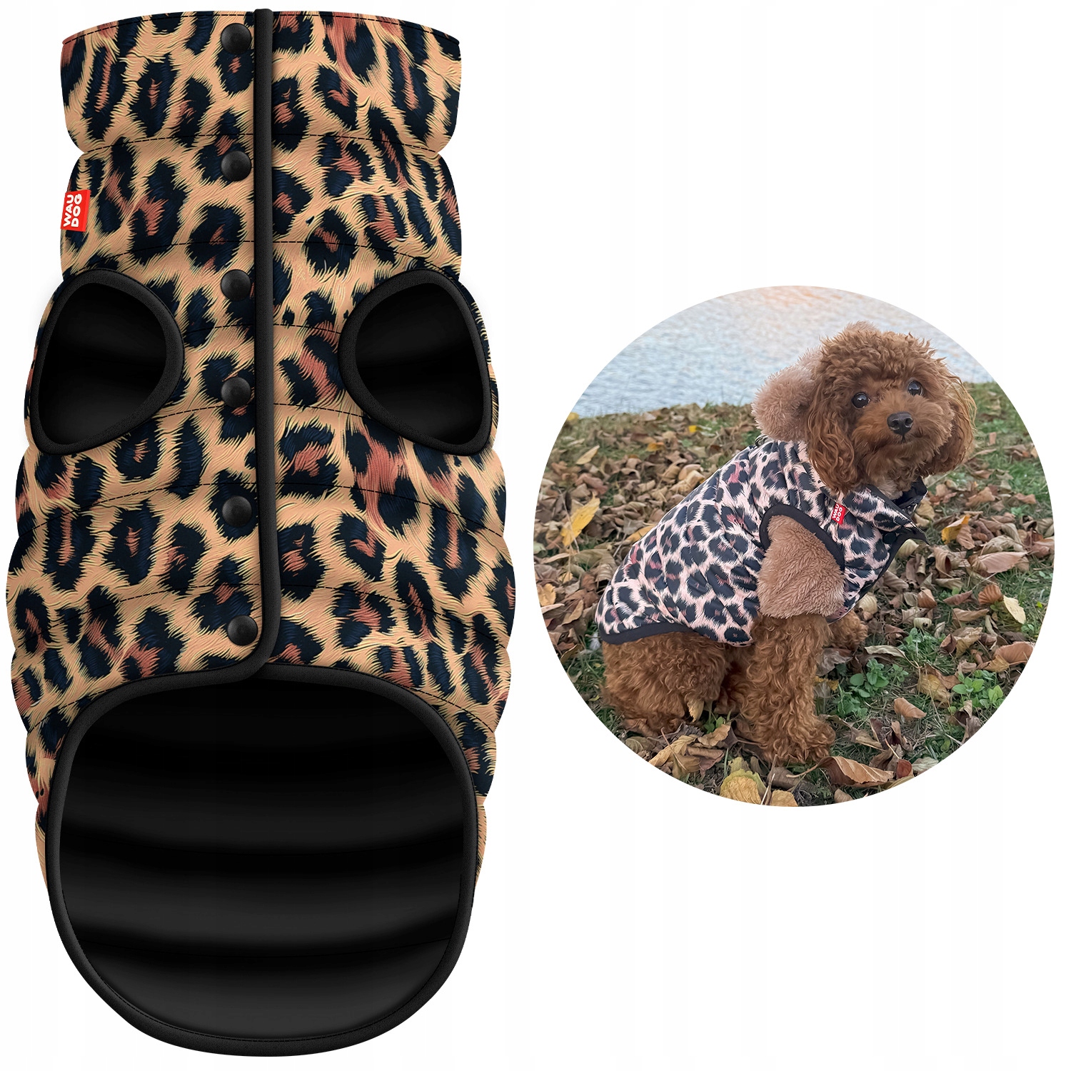 Levně Bunda/Vesta pro psa celoroční, zateplená, Leopard, vel. Xxxs (XS22)