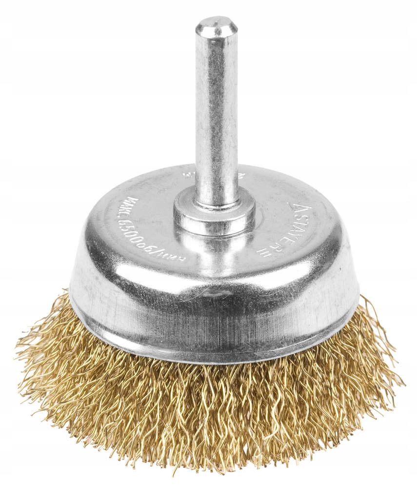 SZCZOTKA DRUCIANA DOCZOŁOWA NA WIERTARKĘ 80mm GĘSTA STALOWA MOSIĄDZOWANA