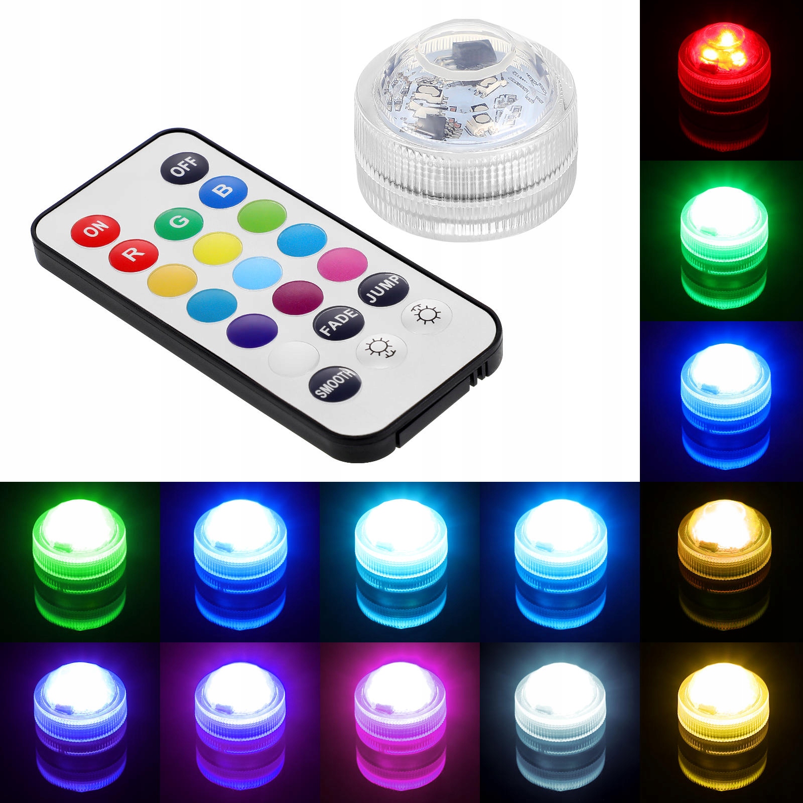 WODOODPORNE ŚWIATŁA MINI ZATAPIALNE ŚWIATŁA LED LAMPKI DO WANNY DLA DZIECI