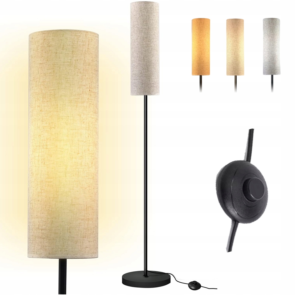 Stojací Lampa Boho S Jutovým Stínítkem, Přírodní Stínidlo, 175 CM