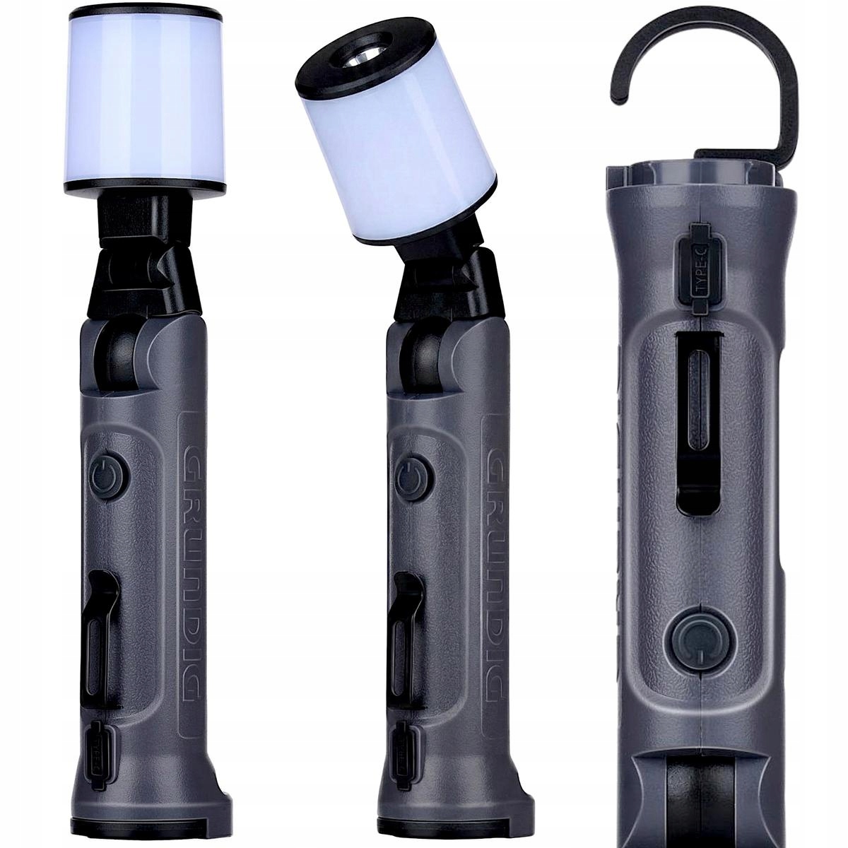 Latarka Warsztatowa Robocza Ruchoma Głowica Magnes Led Usb 1200mAh Grundig