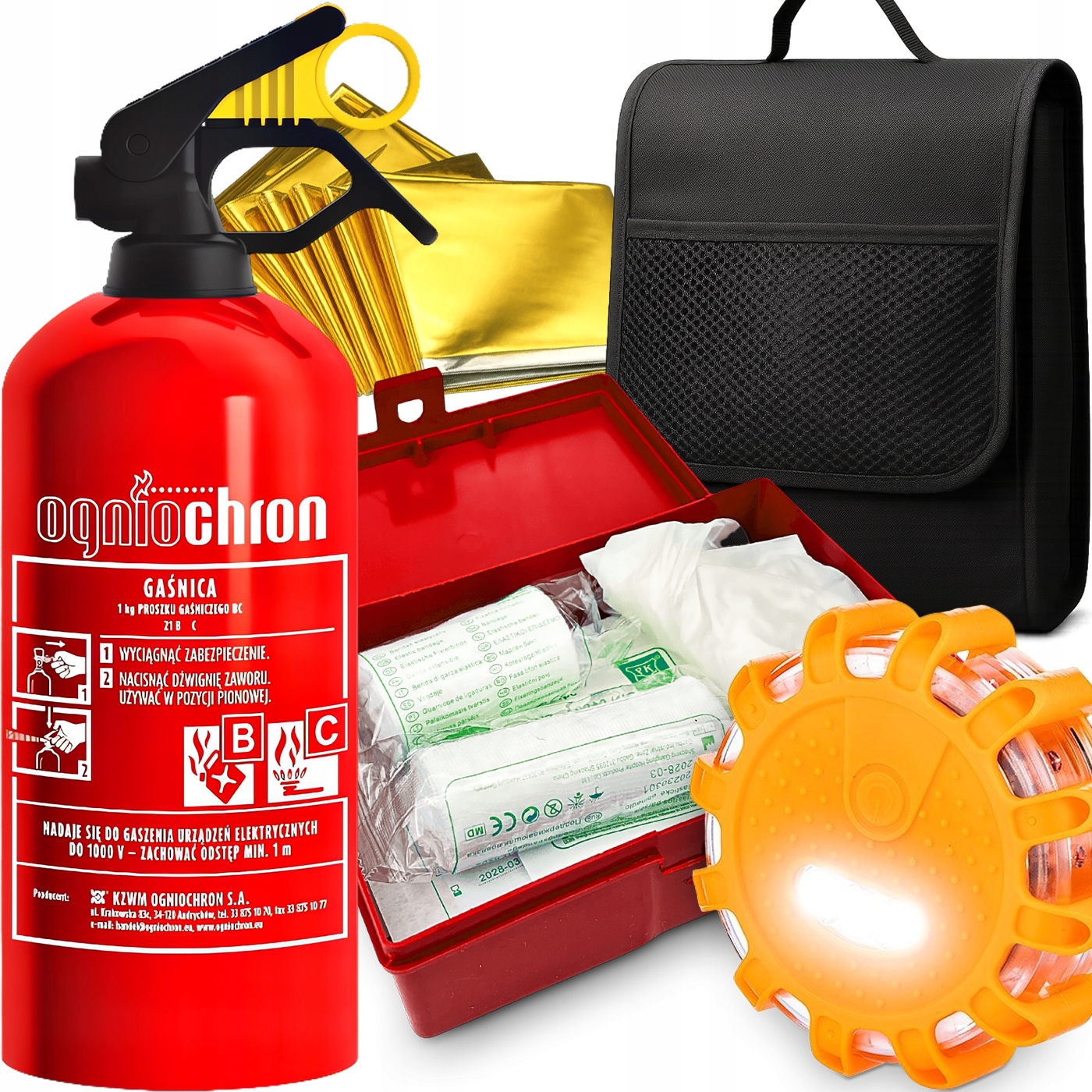 Hasicí Přístroj 1 Kg Lékárnička První Pomoci Deka Nrc Výstražná Flara Taška