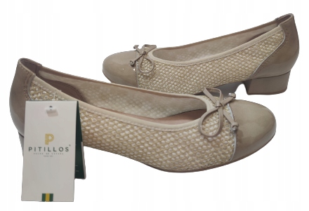 elegantní mašle s lakem Pitillos 5082 béžová r37