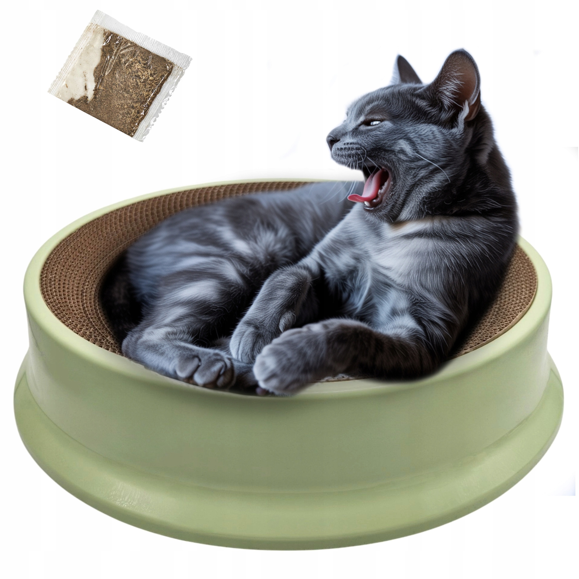 Levně Škrabadlo pro kočky Velké Kulatý kartonové Pelíšek 43 cm Koťátko