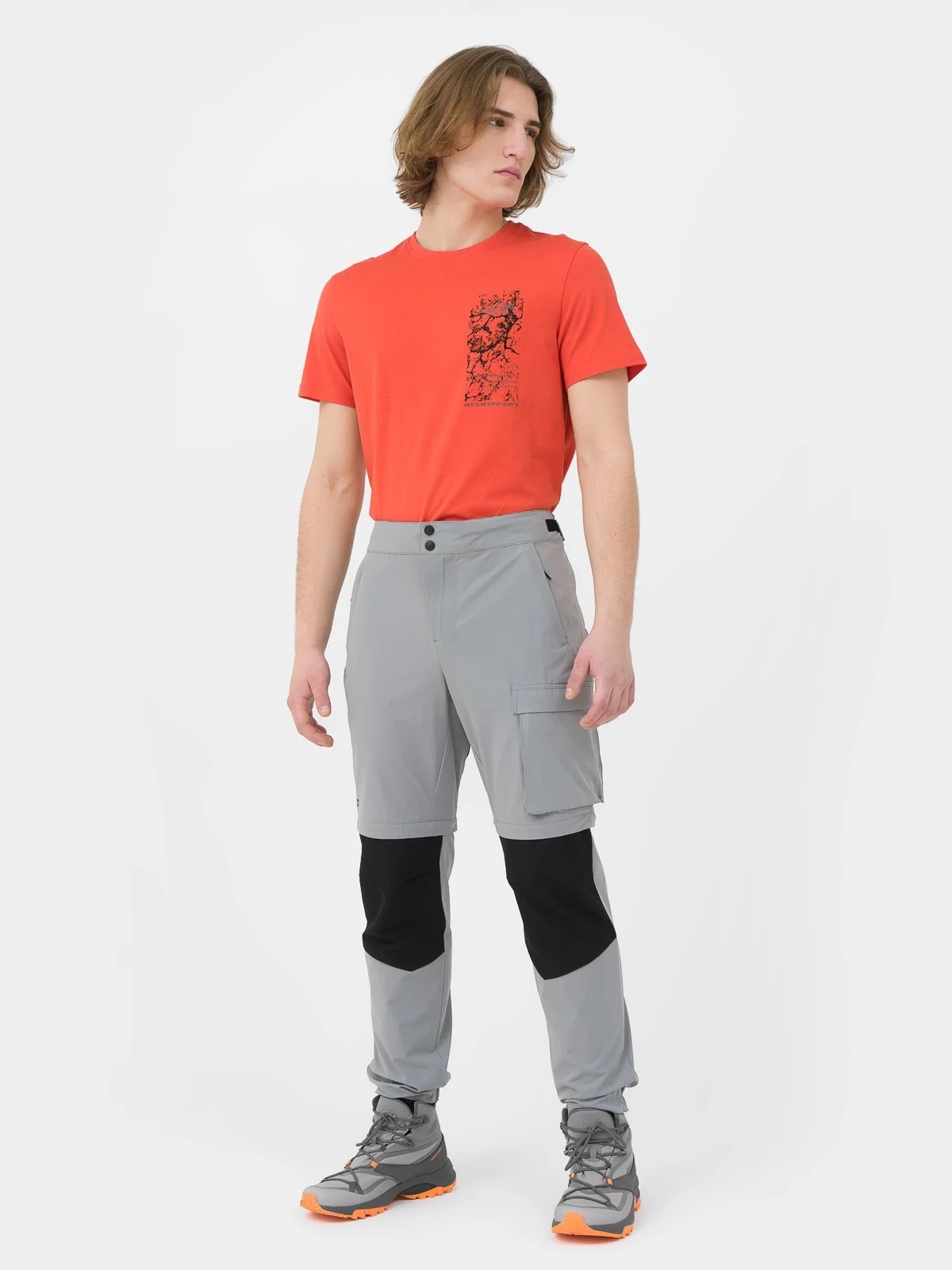 SPODNIE TREKKINGOWE 2w1 męskie 4F TFTRM115 M Cechy dodatkowe odpinane nogawki profilowane kolana