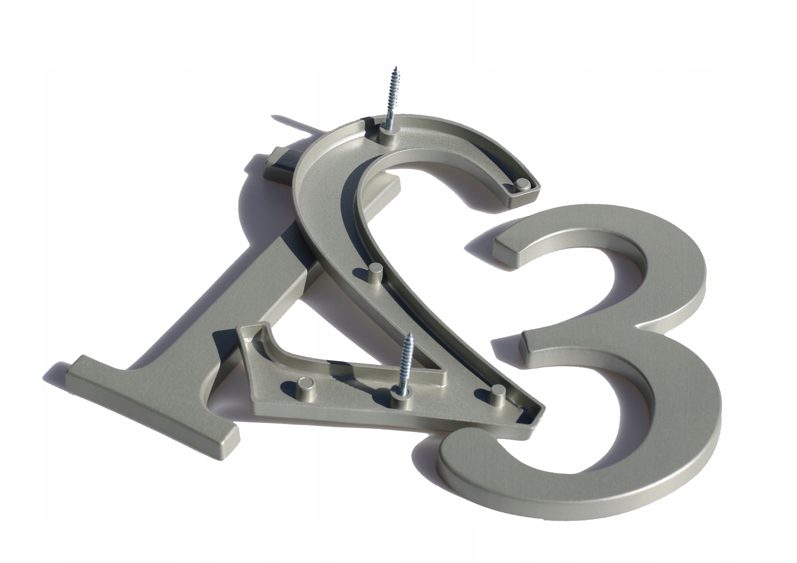 numer domu. numer na dom. cyfry na dom. tablica na dom. 3D premium srebro 4 Kod producenta 4SS