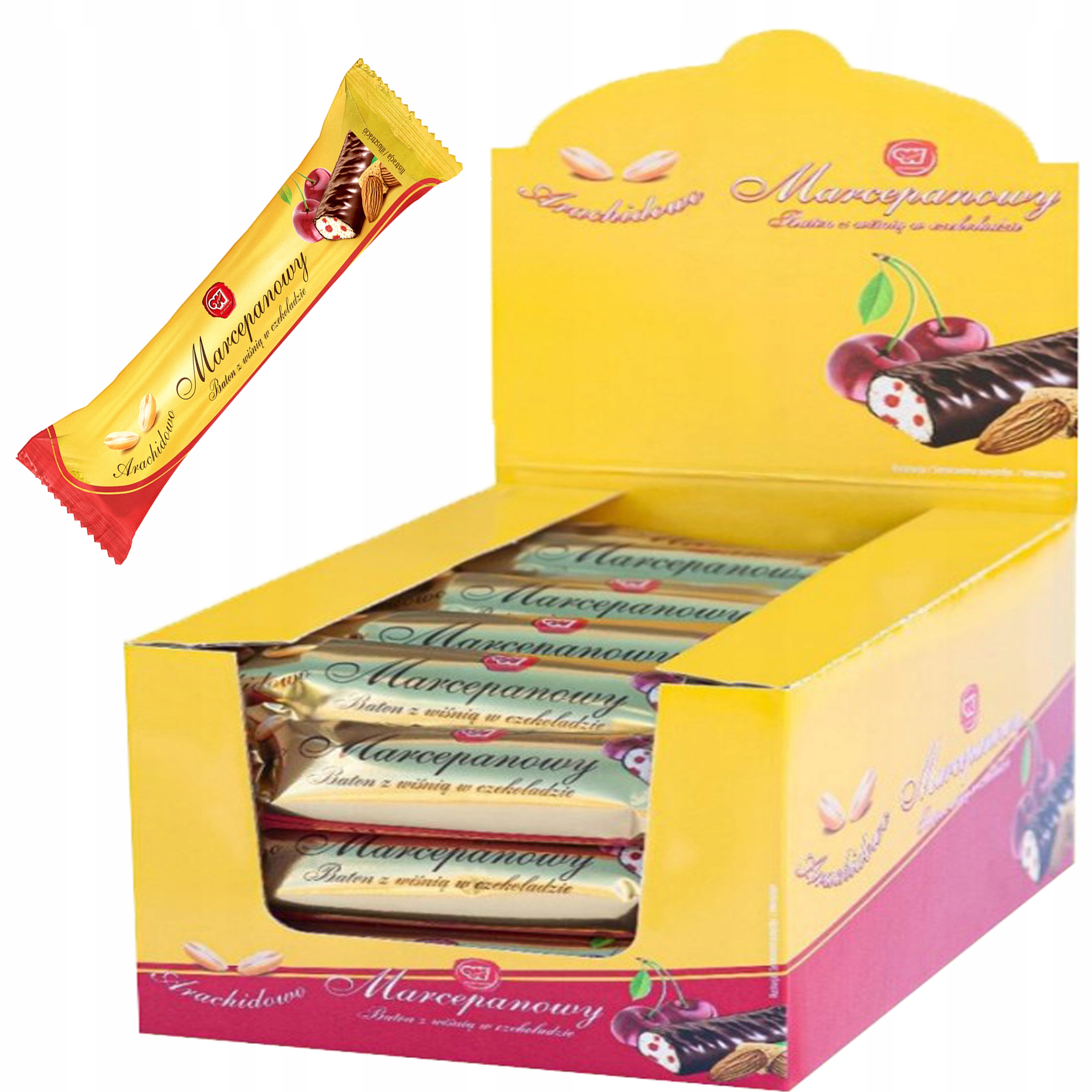 Levně Marcipánová tyčinka v čokoládě s třešňovou náplní 25x50g Wolność